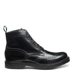 Discount Black Calf 6 Eye Derby Brogue Boot Logger Boots|Derby Boots