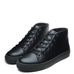 Hot Black Calf High Top Sneaker Women Sneakers|Logger Boots