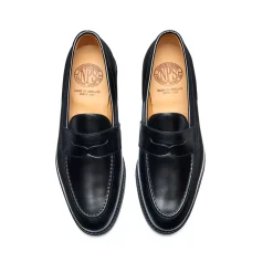 Cheap Black Hi Shine Penny Loafer Loafers|Logger Boots