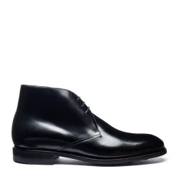 Discount Black Hi-Shine 3 Eye Chukka Boot Logger Boots|Chukka Boots