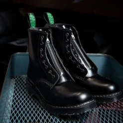 Shop Black Hi-Shine 8 Eye Derby Boot & Zip Guard Bundles|Logger Boots