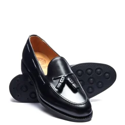 Cheap Black Hi-Shine Tassel Loafer Loafers|Logger Boots