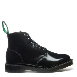 Cheap Black Hi-Shine Vegan 6 Eye Astronaut Boot Women Derby Boots|Astronaut Boots