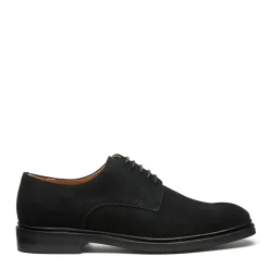 Cheap Black Suede 5 Eye Derby Shoe Gibson Shoes|Logger Boots