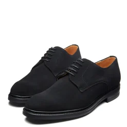 Cheap Black Suede 5 Eye Derby Shoe Gibson Shoes|Logger Boots