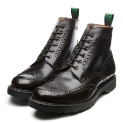 New Brown Calf 6 Eye Derby Brogue Boot Logger Boots|Brogue Boots