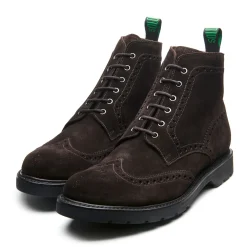 Hot Brown Suede 6 Eye Derby Brogue Boot Logger Boots|Brogue Boots