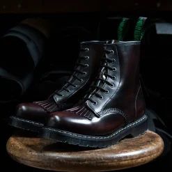Best Burgundy Rub-Off 8 Eye Derby Boot & Boot Kiltie Bundles|Logger Boots