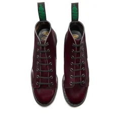 New Cherry Red Rub-Off Vegan Hi-Shine Monkey Boot Women Monkey Boots|Vegan Boots