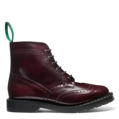 Sale Cherry Red Rub Off Vegan 6 Eye Derby Brogue Boot Women Derby Boots|Vegan Boots