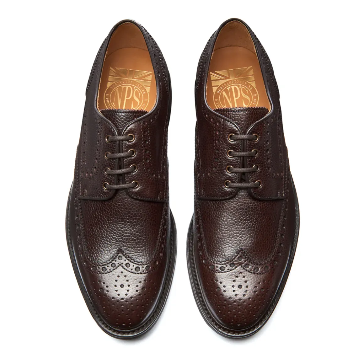 Best Walnut Brown Grain-Calf 4 Eye Gibson Brogue Shoe Gibson Shoes|Logger Boots