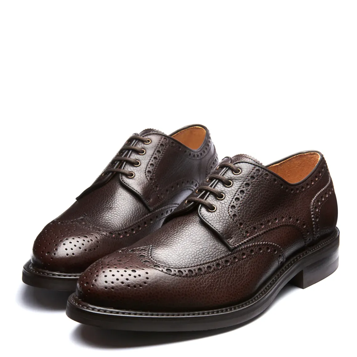 Best Walnut Brown Grain-Calf 4 Eye Gibson Brogue Shoe Gibson Shoes|Logger Boots